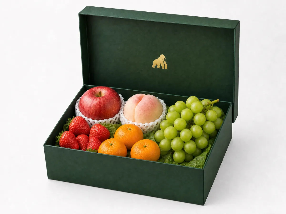 Green Gorilla Fruits Entry tier gift box with slightly increased fruit volume