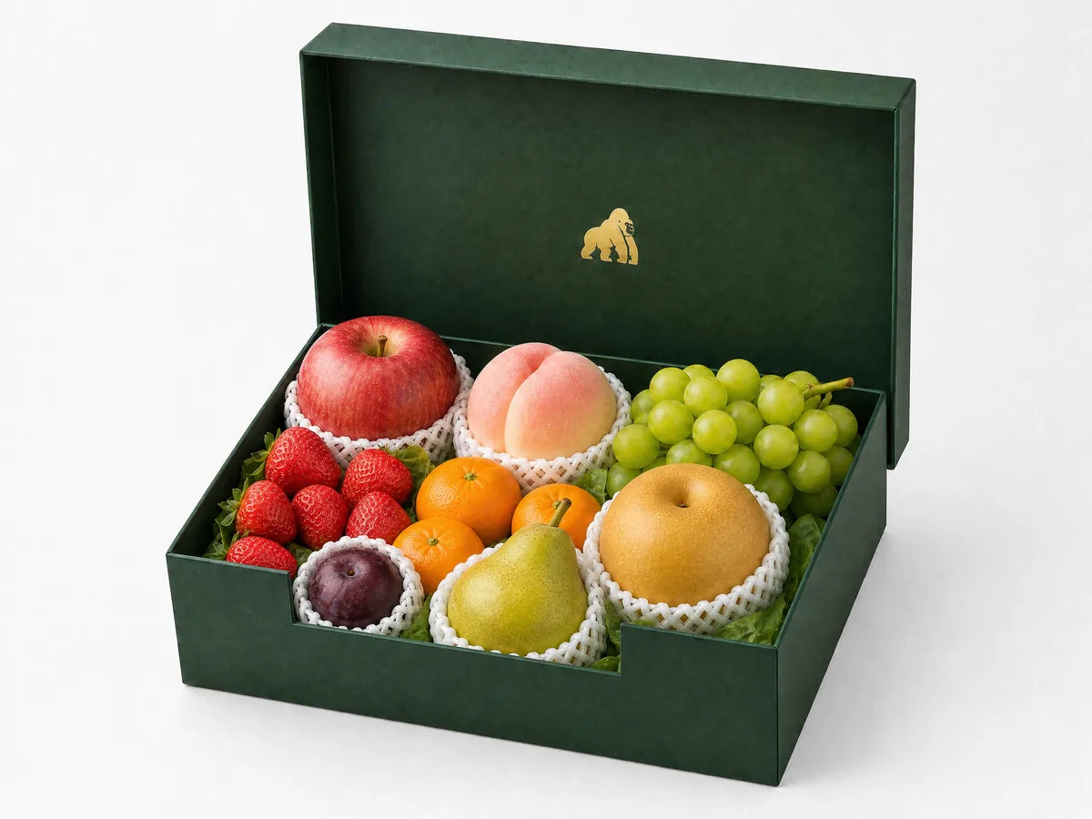 Green Gorilla Fruits Standard Plus tier gift box with added small premium fruits