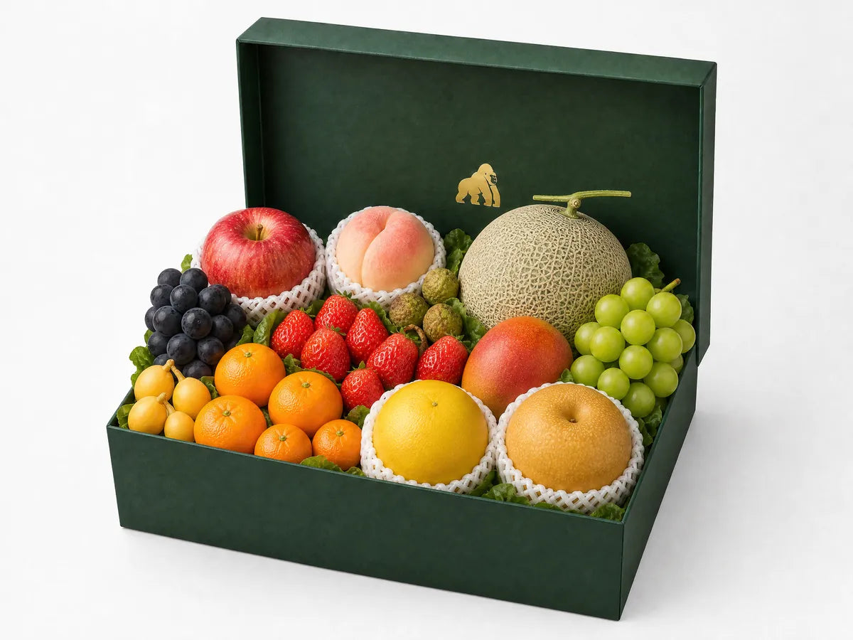 Green Gorilla Fruits VIP Plus tier gift box filled to maximum density with finest seasonal fruits
